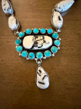 Load image into Gallery viewer, Navajo sterling silver wb turquoise lariat CY