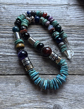 Load image into Gallery viewer, Tommy Rosita Singer T R Sterling Silver Blue Turquoise Bead Necklace 20 Inch
