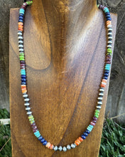 Load image into Gallery viewer, Sterling silver multistone necklace 20 Inch
