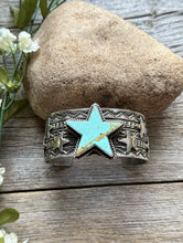 Load image into Gallery viewer, Sunshine Reeves 925 Sterling Silver Star Stamped Cuff Bracelet Native American