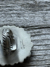 Load image into Gallery viewer, Navajo Sterling Silver Multi Stone Spiny Cluster Adjustable Ring. G James