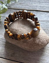 Load image into Gallery viewer, Tigers Eye 7 Inch Stretch Elastic Stretchy Bead Bracelet Gift