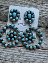 Load image into Gallery viewer, Navajo Sterling Silver Turquoise Cluster Earrings Sheila
