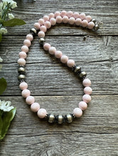 Load image into Gallery viewer, Sterling Silver 10mm Pink Conch Round Bead W Pearls Necklace. 20 inch