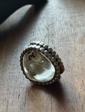 Load image into Gallery viewer, Navajo Native American Sterling Silver Blue Turquoise Cluster Ring Size 9.5 Z