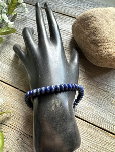 Lapis Lazuli 7 Inch Stretch Bead Bracelet Gift Southwestern