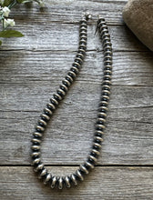 Load image into Gallery viewer, Southwestern 925 Sterling Silver 10mm Flat Saucer Pearls Bead Necklace 18 Inch