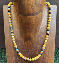 Load image into Gallery viewer, Bumblebee Jasper Multi Stone Color Sterling Silver Bead Necklace. 18 inch Gift