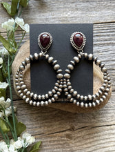 Load image into Gallery viewer, Navajo Sterling Silver Purple Spiny Oyster Pearl Double Loop Earrings Etta E