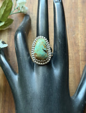 Load image into Gallery viewer, Vintage Old Pawn Navajo Sterling Silver Green Turquoise Ring Size 7