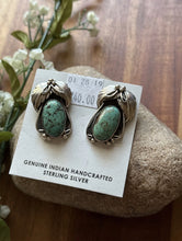Load image into Gallery viewer, Native American Sterling Silver Turquoise Earrings Mary Ellen