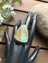 Load image into Gallery viewer, Navajo Native Sterling Silver Number 8 Turquoise Adjustable Ring Leslie Nez Gift