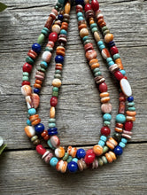 Load image into Gallery viewer, Sterling Silver Multi Strand Multi Stone Bead Necklace. 16 inch