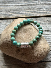 Load image into Gallery viewer, Kokopelli Green Turquoise 7 Inch Stretch Stretchy Elastic Bead Bracelet Gift