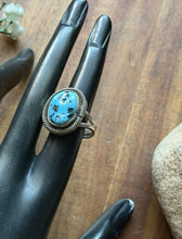 Load image into Gallery viewer, Vintage Old Pawn Navajo Sterling Silver Blue Turquoise Ring Size 7.5