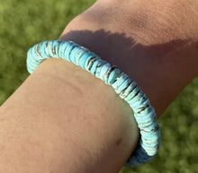 Load image into Gallery viewer, Turquoise Heishi 7 Inch Stretch Elastic Stretchy Bead Bracelet Gift