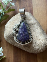 Load image into Gallery viewer, Native American Sterling Silver Purple Charoite Pendant. LC