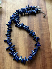 Load image into Gallery viewer, Sterling Silver Lapis Nuggets Turquoise Bead Necklace. 18 inch. Gift