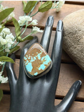 Load image into Gallery viewer, Navajo Native Sterling Silver Number 8 Turquoise Adjustable Ring Leslie Nez Gift