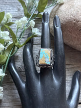Load image into Gallery viewer, Sunshine Reeves 925 Sterling Silver Royston Turquoise Ring. Navajo. Size 8