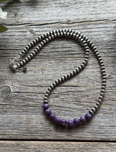 Load image into Gallery viewer, Purple 4mm Sterling Silver Pearls Choker Bead Necklace. 16 Inch. Gift