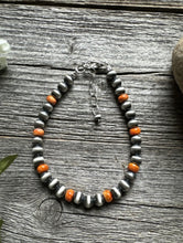 Load image into Gallery viewer, Genuine Orange Spiny Oyster 6mm 7 Inch 925 Sterling Silver Pearls Bead Bracelet
