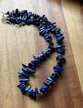Load image into Gallery viewer, Sterling Silver Lapis Nuggets Turquoise Bead Necklace. 18 inch. Gift