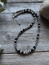 Load image into Gallery viewer, Sterling Silver Multi Bead Black Onyx W Pearls Bead Necklace. 18 inch. Gift