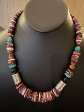 Load image into Gallery viewer, Sterling silver purple spiny oyster necklace