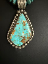 Load image into Gallery viewer, Navajo sterling silver turquoise pendant necklace etta Endito