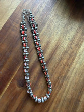 Load image into Gallery viewer, Sterling silver orange spiny oyster choker necklace