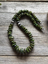Load image into Gallery viewer, Sterling Silver Green Turquoise Nuggets W Pearls Bead Necklace. 18 Inch