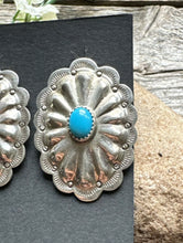 Load image into Gallery viewer, Navajo Native American Sterling Silver Turquoise Stud Earrings DM