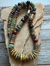 Load image into Gallery viewer, Vtg authentic T and R Singer necklace turquoise graduated