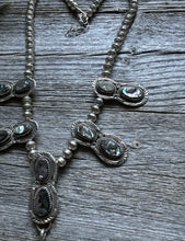 Load image into Gallery viewer, Native American Sterling Silver Shell Lariat Y Bead Necklace. B