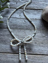 Load image into Gallery viewer, Bow Sterling Silver Freshwater Pearls Bead Necklace. 18 inch