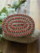 Load image into Gallery viewer, Navajo Sterling Silver Red Coral Pin Cluster Pendant DMW