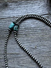 Load image into Gallery viewer, Sterling Silver Turquoise Nuggets W Pearls Bead Necklace. 22 inch