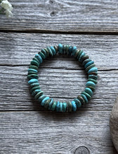 Load image into Gallery viewer, Blue Green Turquoise Nuggets 7 Inch Stretch Elastic Stretchy Bead Bracelet Gift