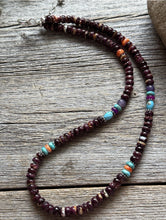 Load image into Gallery viewer, Purple Spiny Oyster Multi Stone Color Sterling Silver Bead Necklace 18 inch Gift