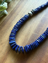 Load image into Gallery viewer, Sterling Silver Graduated Lapis Bead Necklace. 18 inch. Gift