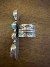 Load image into Gallery viewer, Navajo sterling silver mutistone ring adjustable size