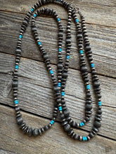 Load image into Gallery viewer, Sterling silver turquoise necklace 60 Inch