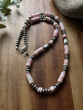 Load image into Gallery viewer, Sterling Silver Pink Conch W Multi Bead Pearls Necklace. 24 inch. Gift
