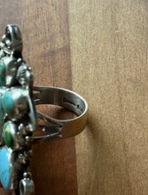 Load image into Gallery viewer, Native American Sterling Silver Blue Turquoise Ring. Size 9.5 Geneva