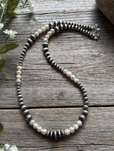Load image into Gallery viewer, Freshwater Pearls Multi Graduated Sterling Silver Bead Necklace 18 inch 4mm -8mm