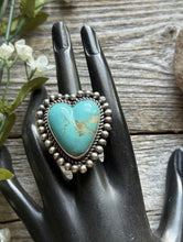 Load image into Gallery viewer, Native American Sterling Silver Turquoise Adjustable Ring C Yazzie