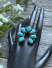 Load image into Gallery viewer, Native American Sterling Silver Turquoise Ring. Size 8.5. B Johnson