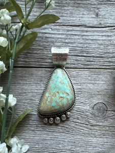 Navajo Sterling Silver Royston Turquoise Pendant. RY Gift