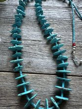 Load image into Gallery viewer, Vintage Native American Sterling Silver Blue Magnesite Bead Necklace 32 Inch